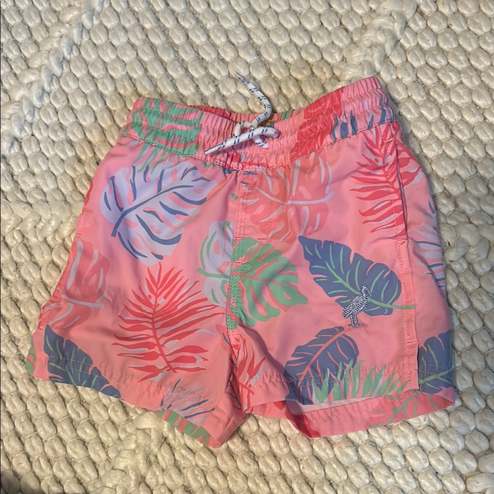 The Beaufort Bonnet Company Pink and Green Swim Trunks Vibrant Design